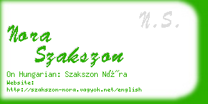 nora szakszon business card